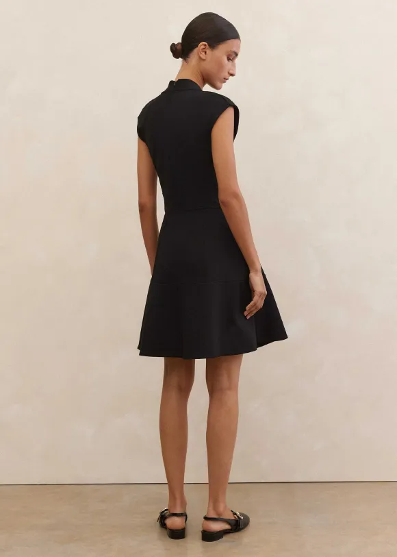 Ponte Cap Sleeve Fit And Flare Dress