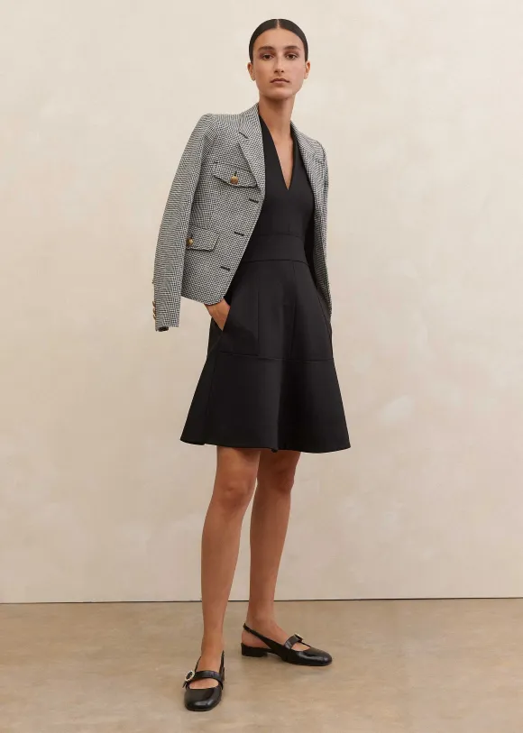 Ponte Cap Sleeve Fit And Flare Dress