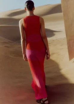 Racer Crew Neck Rib Maxi Dress
