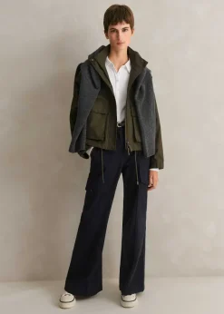 Regular Length Cotton Flared Cargo Trouser