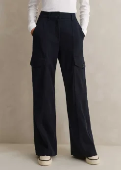 Regular Length Cotton Flared Cargo Trouser