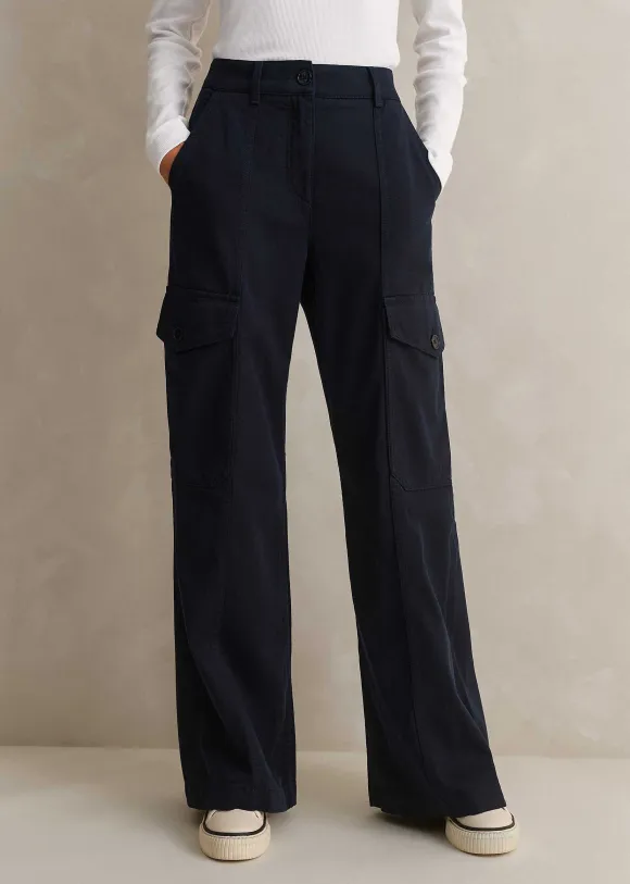 Regular Length Cotton Flared Cargo Trouser