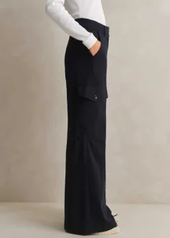 Regular Length Cotton Flared Cargo Trouser
