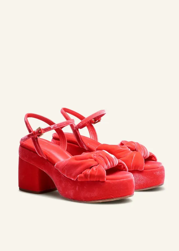 Ruched Velvet Knot Platform