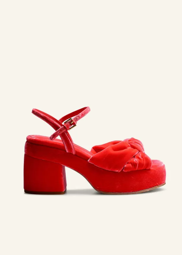 Ruched Velvet Knot Platform