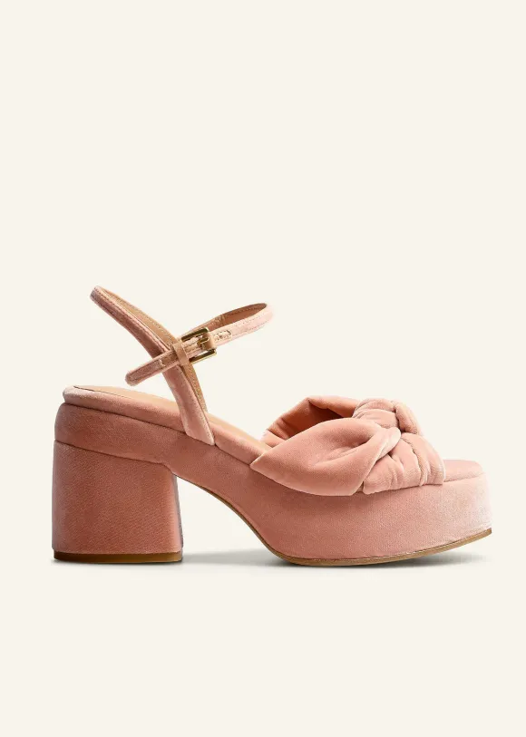 Ruched Velvet Knot Platform