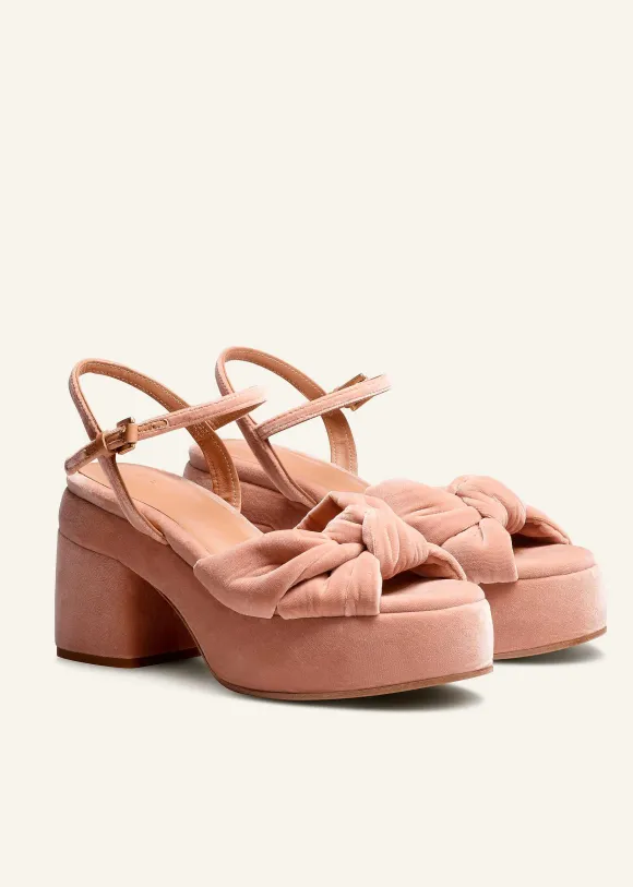 Ruched Velvet Knot Platform