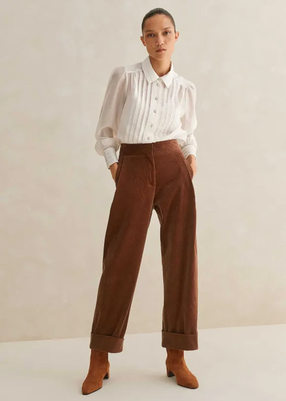 Scallop Pleat Detail Blouse + Cami