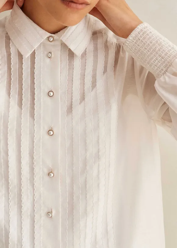 Scallop Pleat Detail Blouse + Cami