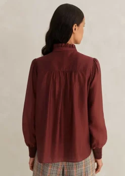 Scallop Pleat Detail Blouse Tie + Cami