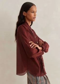 Scallop Pleat Detail Blouse Tie + Cami