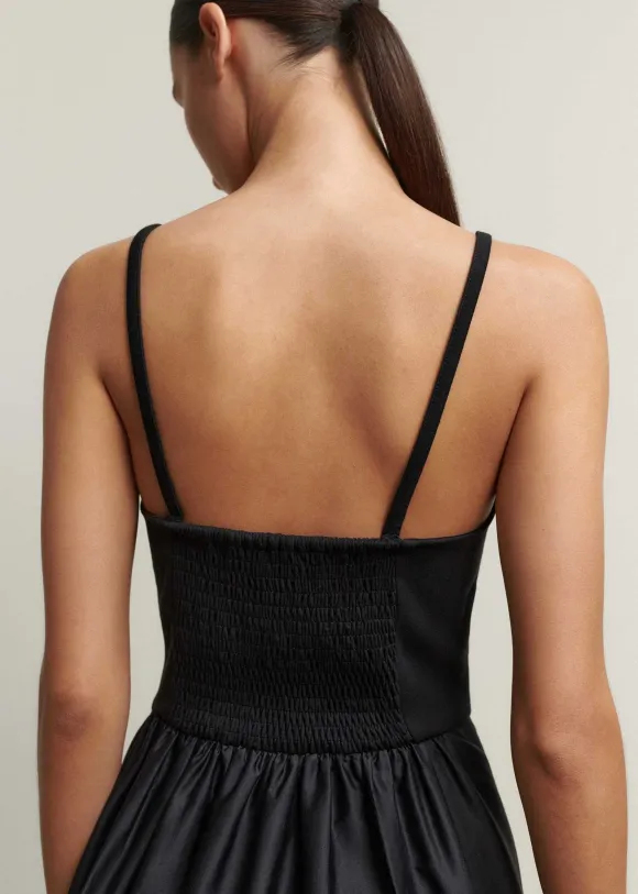 Seam Detail Mixed Media Maxi Dress