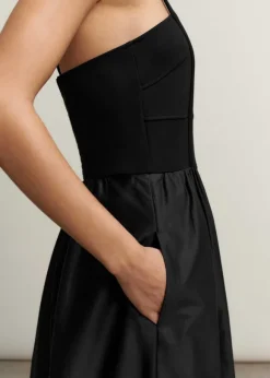 Seam Detail Mixed Media Maxi Dress