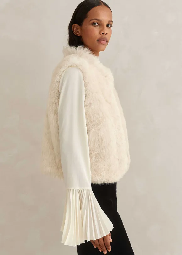 Shearling Reversible Cropped Gilet