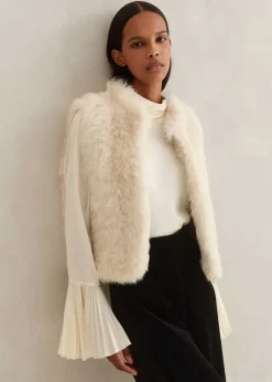 Shearling Reversible Cropped Gilet