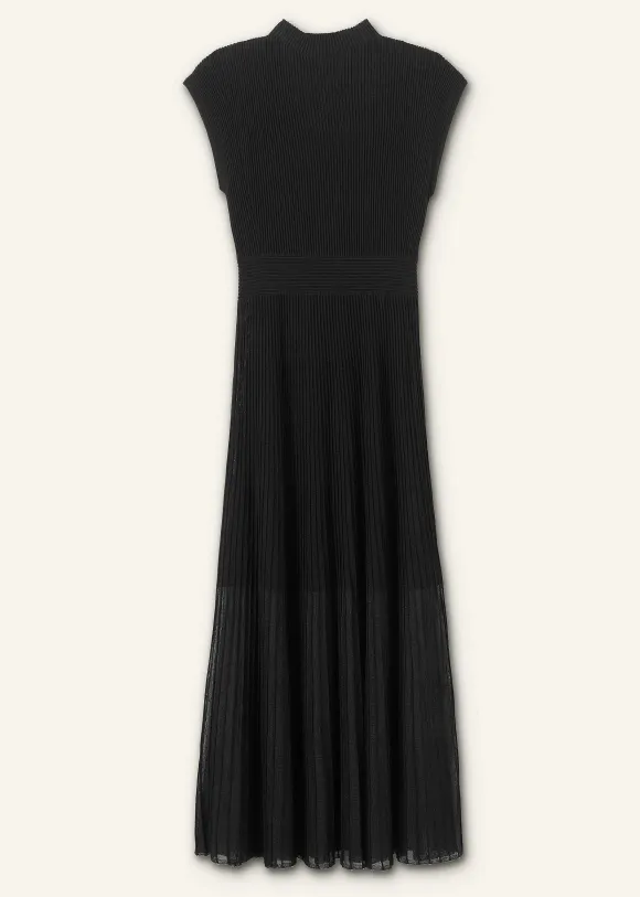 Sheer Panelled Evening Knit Maxi Dress