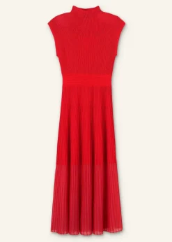 Sheer Panelled Evening Knit Maxi Dress