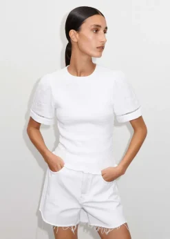 Shirred Cheesecloth T-Shirt