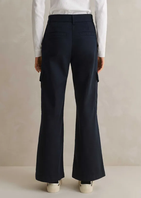 Short Length Cotton Flared Cargo Trouser