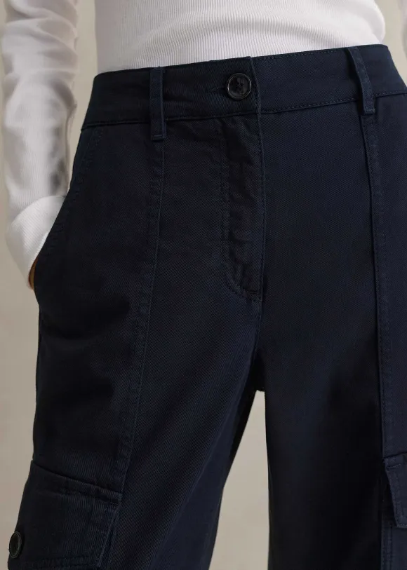 Short Length Cotton Flared Cargo Trouser