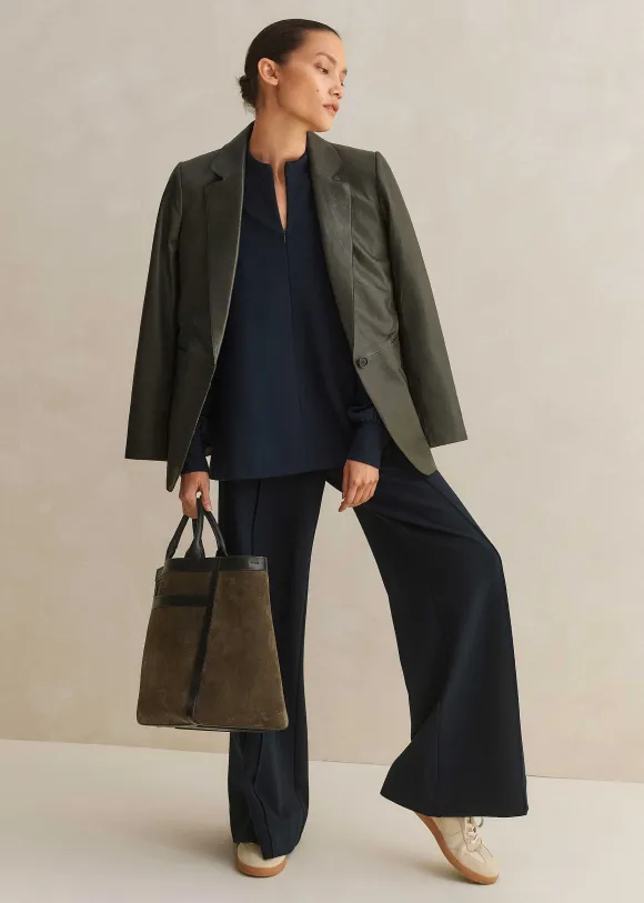 Short-Length Travel Tailoring Wide-Leg Palazzo Co-Ord