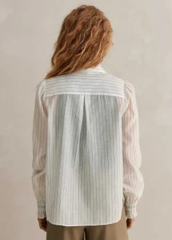 Silk Cotton Stripe Shirt