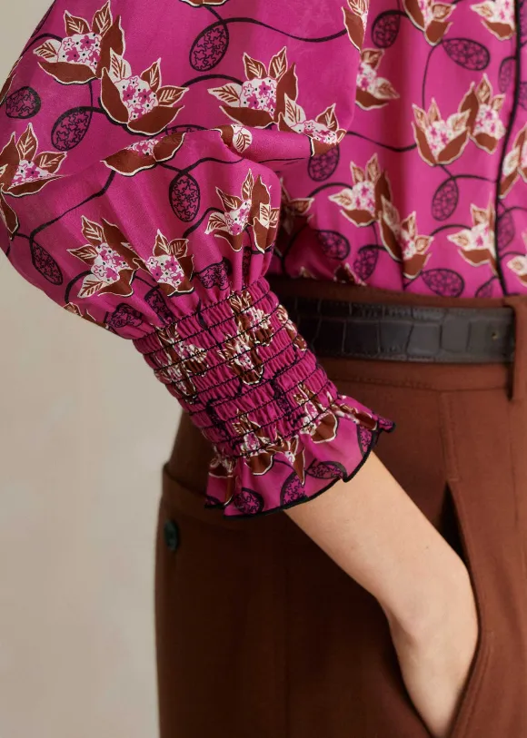 Silk Cotton Waterlily Print Blouse