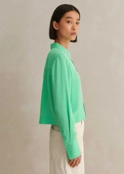 Silk Cropped Shirt
