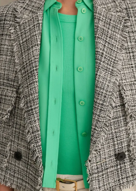 Silk Cropped Shirt
