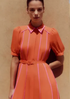 Silk Short Sleeve Maxi Dress + Belt
