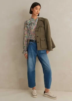 Silk-Blend Devor Confetti Print Blouse