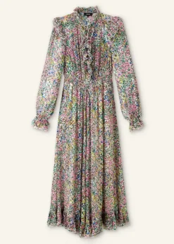 Silk-Blend Devor Confetti Print Maxi Dress