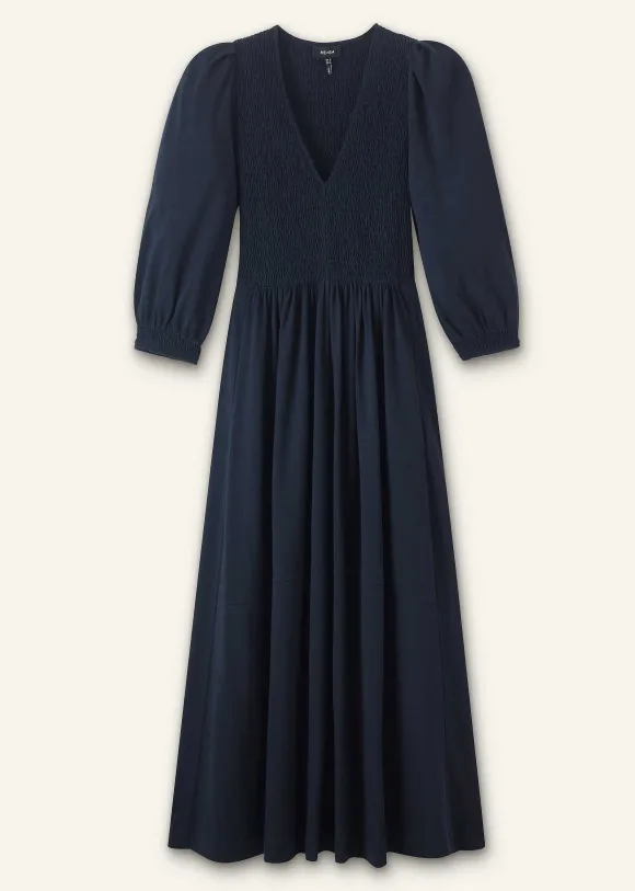 Slub Cotton V-Neck Maxi Dress