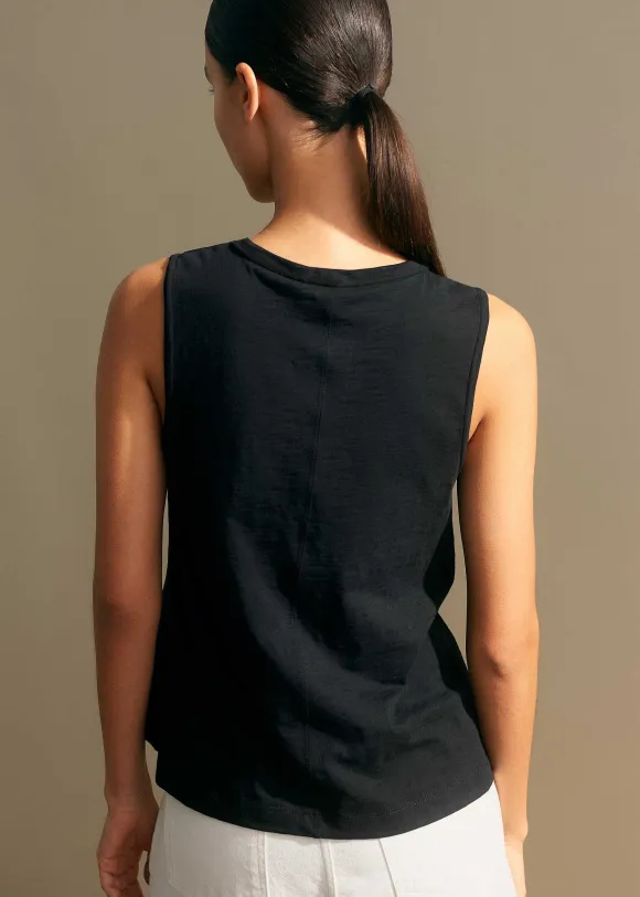 Slub Crew Neck Swing Vest