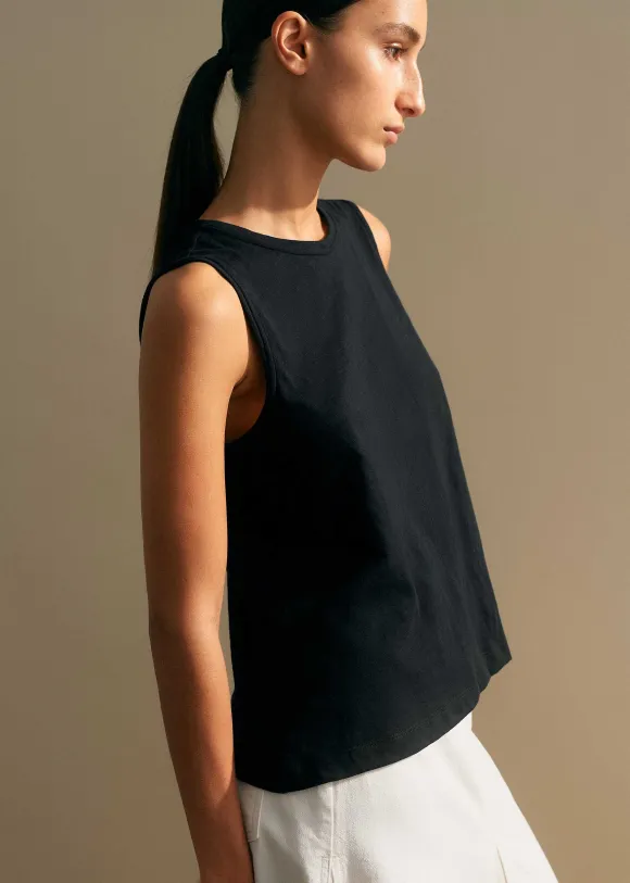 Slub Crew Neck Swing Vest
