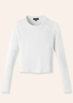Slub Jersey Crop Crew Neck Top