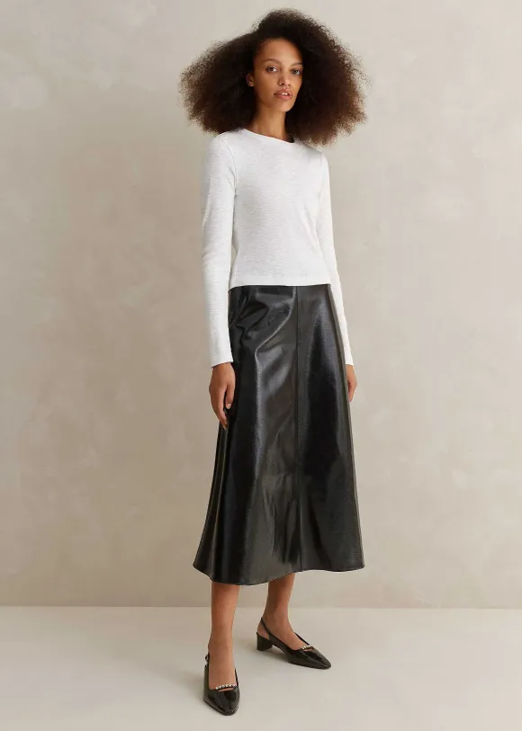 Slub Jersey Crop Crew Neck Top