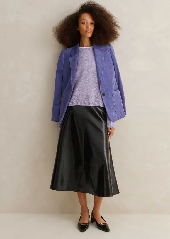 Slub Jersey Crop Crew Neck Top