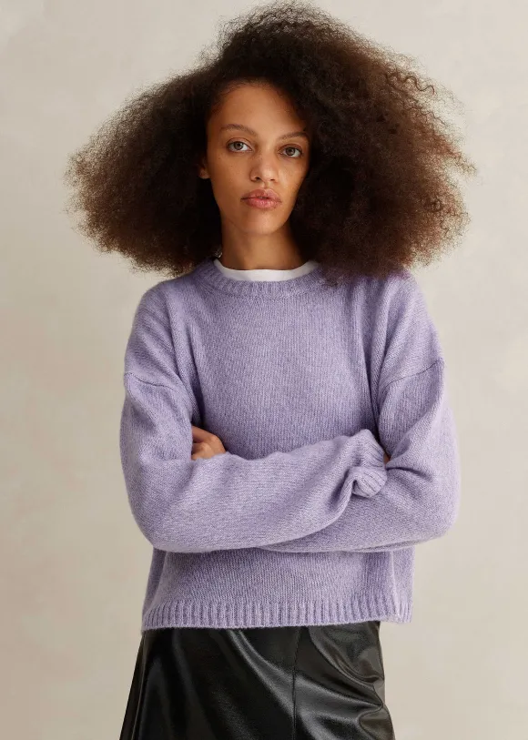 Slub Jersey Crop Crew Neck Top