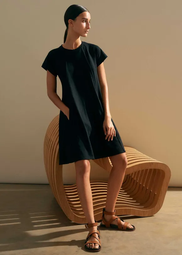 Slub Jersey Raglan Seam Short Swing Dress