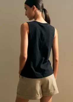 Slub V-Neck Swing Vest