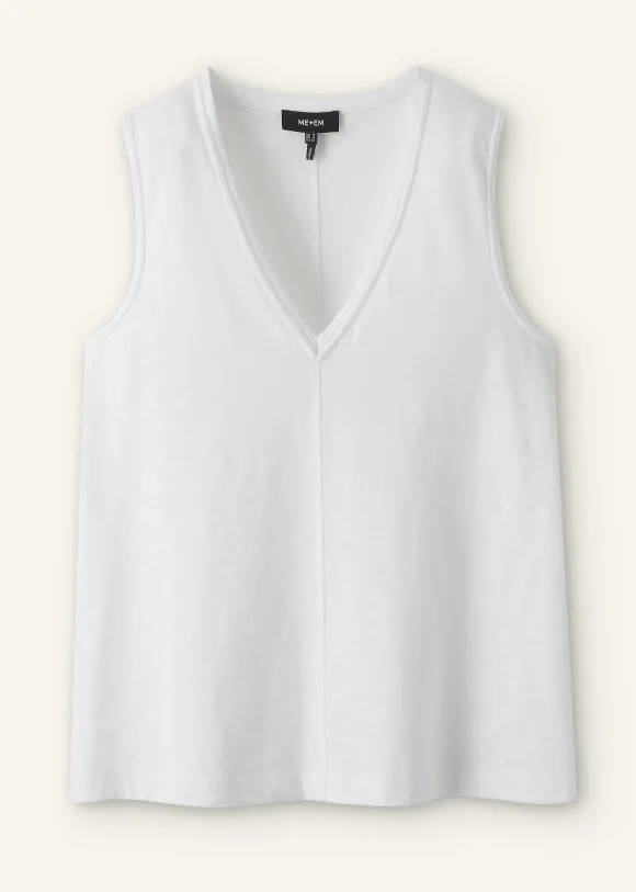 Slub V-Neck Swing Vest
