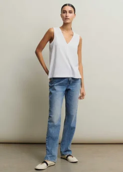 Slub V-Neck Swing Vest