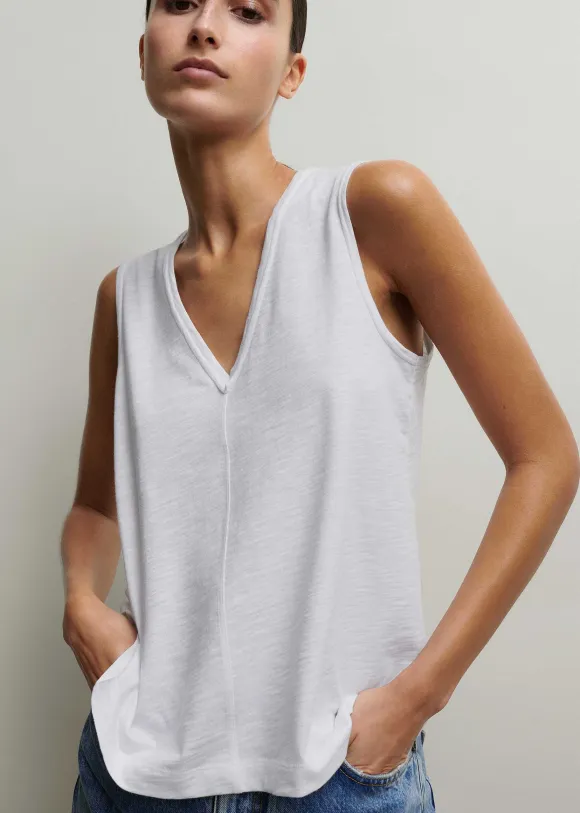 Slub V-Neck Swing Vest