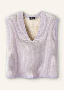 Soft-Touch Rib Cotton Knit Vest