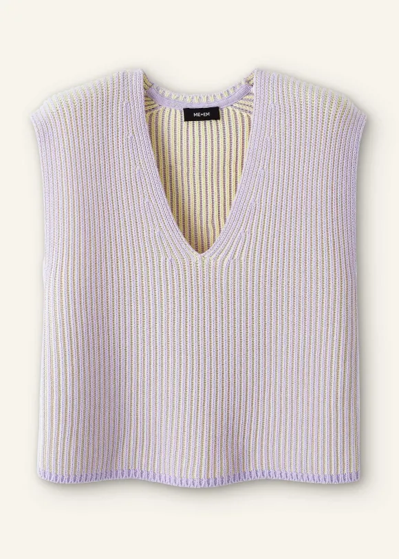 Soft-Touch Rib Cotton Knit Vest