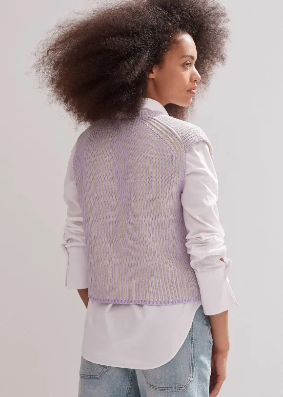 Soft-Touch Rib Cotton Knit Vest