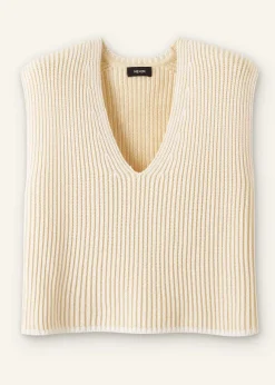 Soft-Touch Rib Cotton Knit Vest