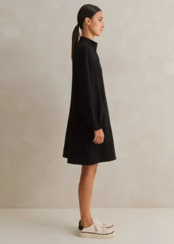 Sporty Jacquard Zip Up Swing Dress