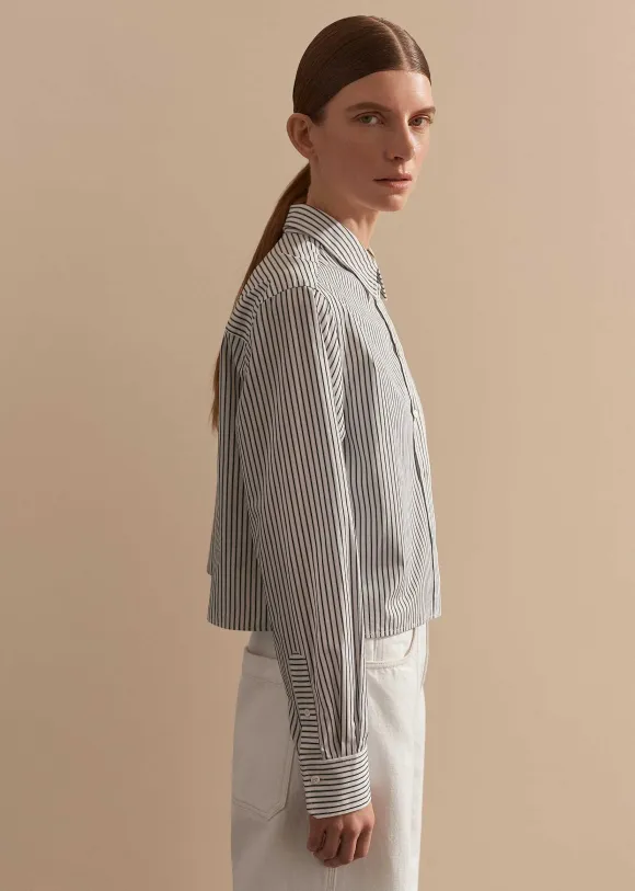 Stripe Boxy Crop Shirt